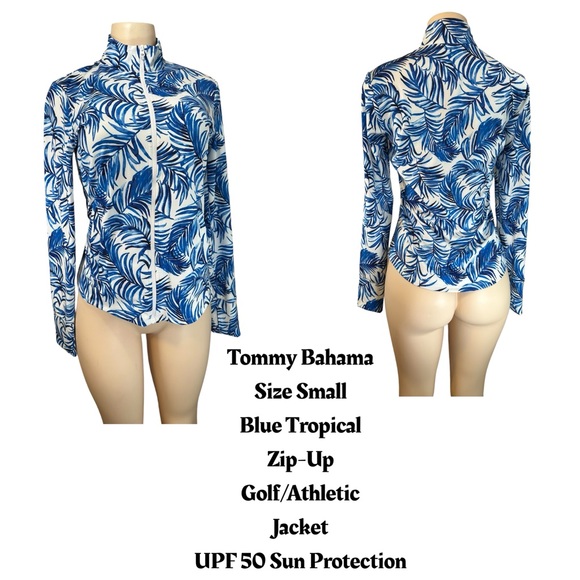 Tommy Bahama Jackets & Blazers - Tommy Bahama Golf Women's S Blue Floral Athletic Jacket UPF 50 Sun Protection